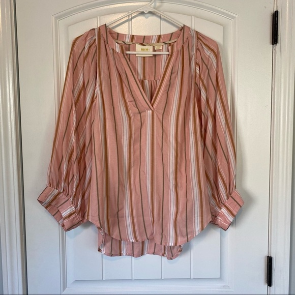 Maeve by Anthropologie Pink Striped Top XS - Picture 1 of 8